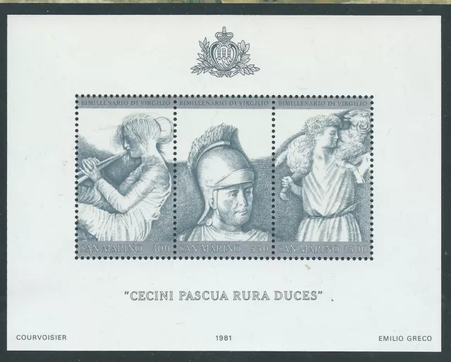 Italy San Marino 1981 Virgil Poet Minisheet Mnh Nice!