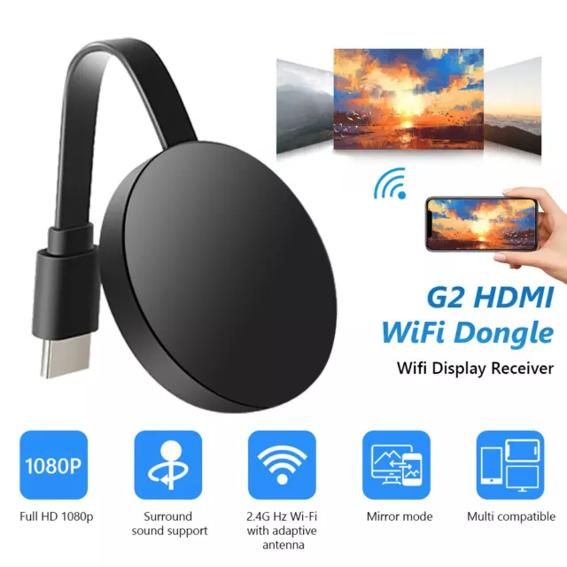 HDMI WiFi Dongle Adapter TV Display Mirror Screen Receiver Video Wireless 1080P