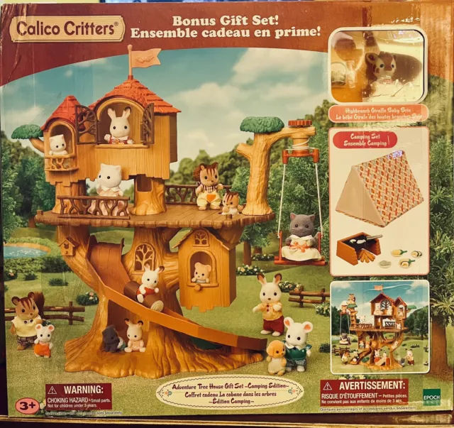 Calico Critters Adventure Treehouse Gift Set, Camping Edition, Dollhouse Playset