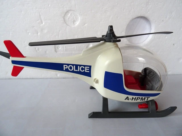 Playmobil Hélicoptère Police 3908 Avec Commissariat Et Bandit - Lot Occasion Playmobil