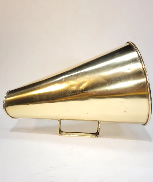 Antique 1890s 1910s Brass Ships Hailing Megaphone Bull Horn Hand Polished