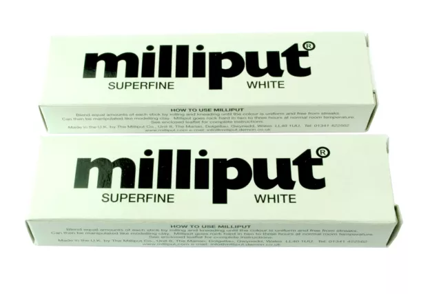 Proops Milliput Epoxidkitt, superfein weiß x 2 Packungen. X1018a