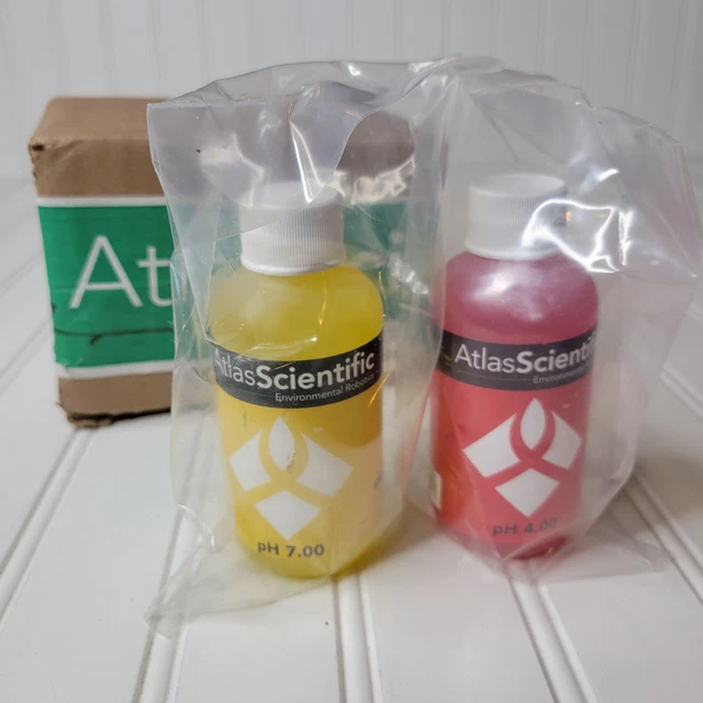 Solución de calibración de pH Atlas Scientific 4,00 y 7,00 125 ml - 4 oz (paquete de 2)