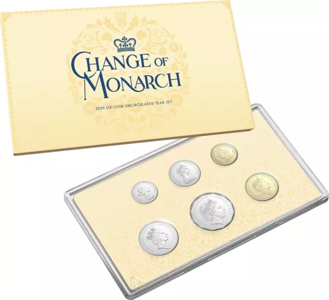 2024 Australia Change Of Monarch Six Coin Unc Year Set RAM QEII and King CIII