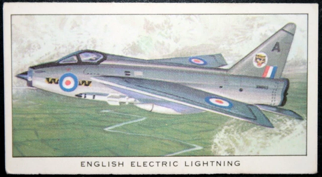 ENGLISH ELECTRIC LIGHTNING RAF Supersonic Jet Fighter Illustrated Card ...