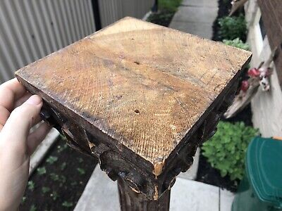 Antique 57 3/8” Ornate Wood Post Column, Railing Staircase 5