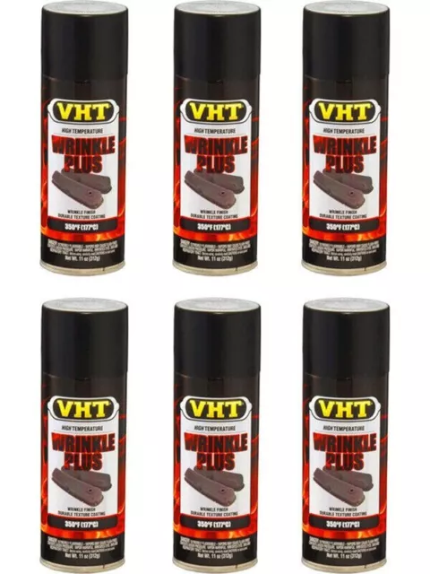 6X vht GSP201 Peindre Spray Raggrinzzante Rugosa Noir pour Moteur 400 ML