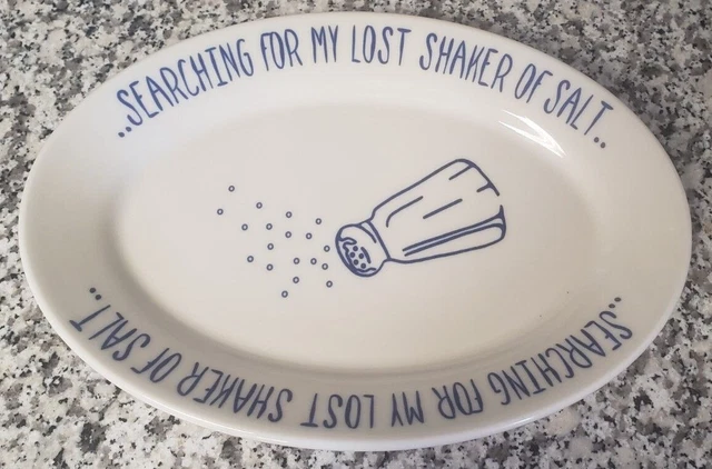 Jimmy Buffett Ceramic Platter Oval Margaritaville Lost Shaker Of Salt USA White Jimmy Buffett Ceramic Platter Oval Margaritaville Lost Shaker Of Salt USA White
