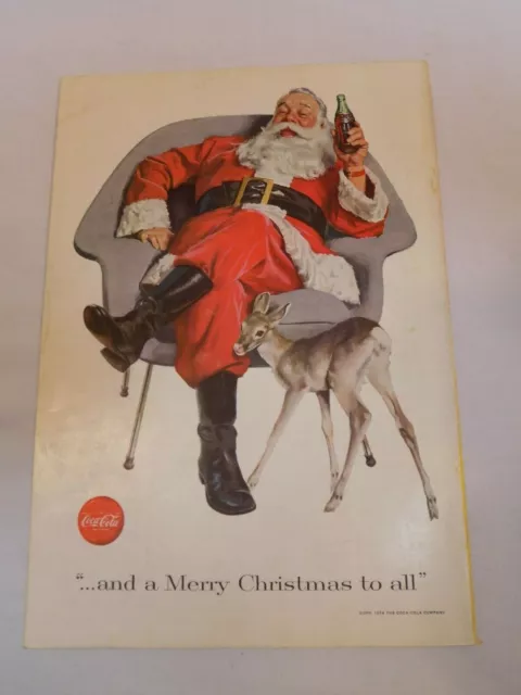 Coca Cola National Geographic Ad December 1956 Santa Deer Remington Typewriter