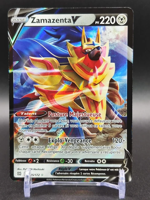 Pokemon Zamazenta V Card Pokemon TCG - Zamazenta V Half Art Card (105/172)  From Brilliant Stars Set - Near Mint Condition Mimikyu VMAX