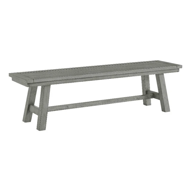 Beach House 66" Solid Wood Dove Gray Dining Bench