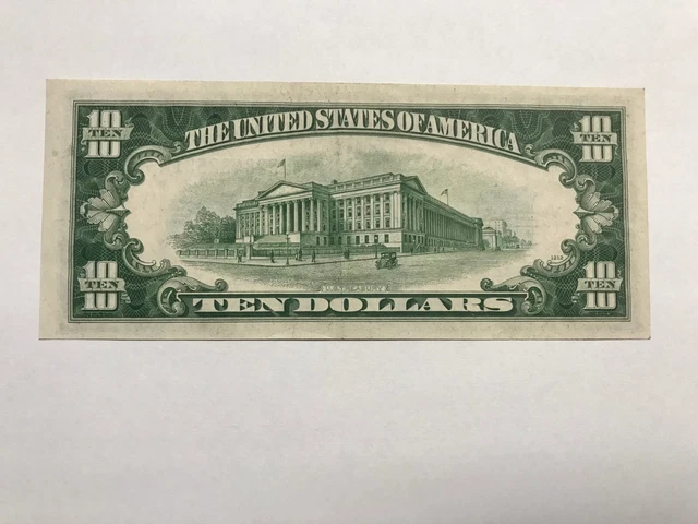  1934 C $10 Ten Dollar Silver Certificate Note Blue Seal almost uncirculated 2