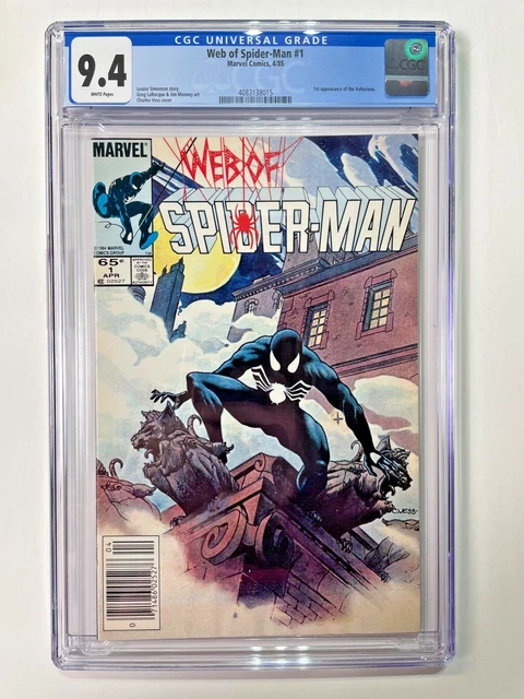 Web of Spider-Man #1, Marvel 1985, 1st Appearance Vulturians, CGC 9.4, Newsstand