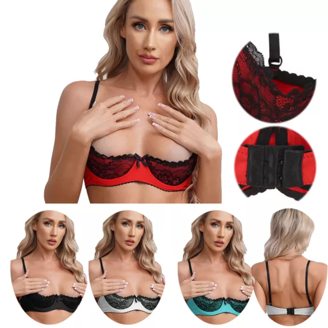 Womens Corset Contrast Color Bustier Lace Bra Top Brassiere Lingerie Underwear