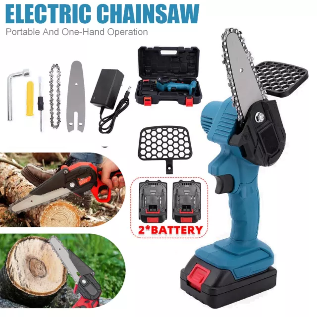 Mini Cordless Electric Chainsaw Rechargeable Fast Speed Pruning Saw Garden Tree