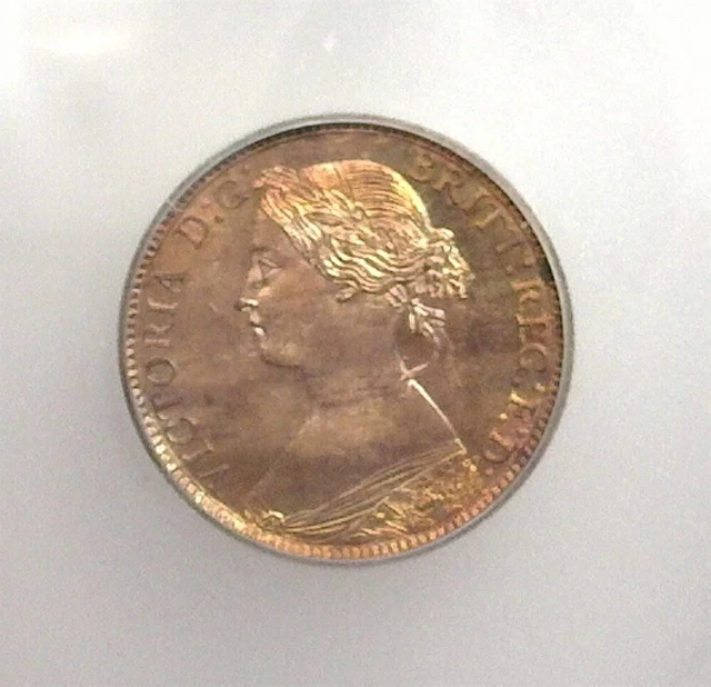 Great Britain ~ 1873 Farthing ~ Icg Ms65 Rb ~ Km# 747.2