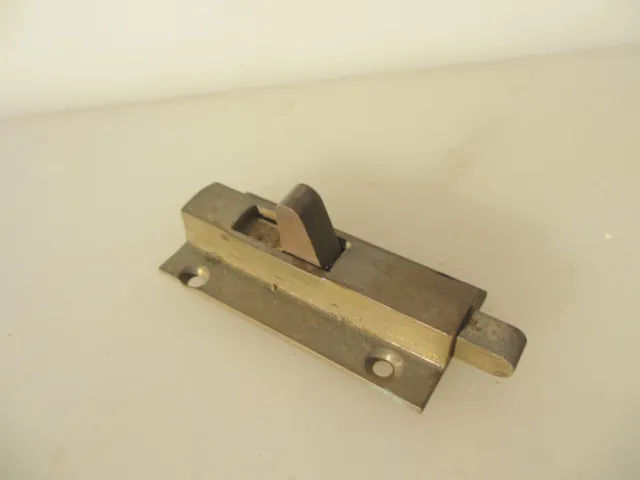 Vintage Brass Door Lock Bolt Bathroom Lock WC Toilet Old 2"L