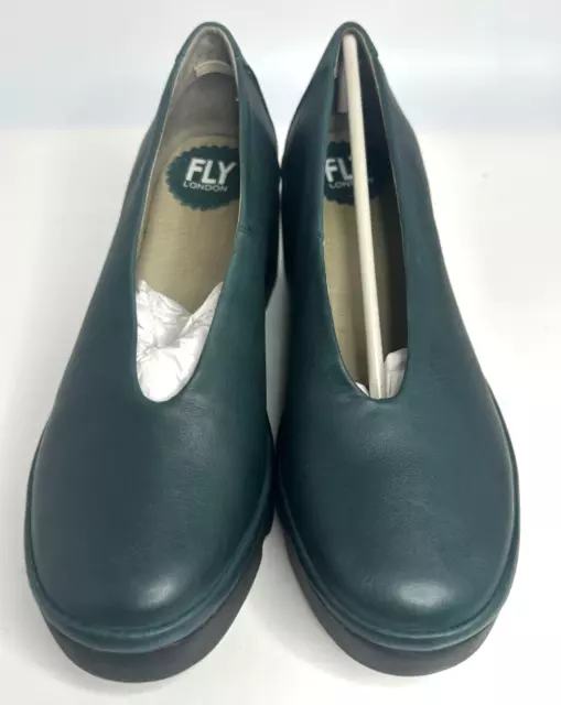 Fly London Verona Green Forest Shoe, Women's Size 6-6.5 US/EU 37