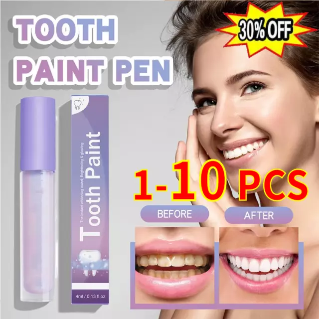 1-10PCS Tooth Gloss Teeth Whitening Pen Instant Cleaning Gel Stain Removal 4ML