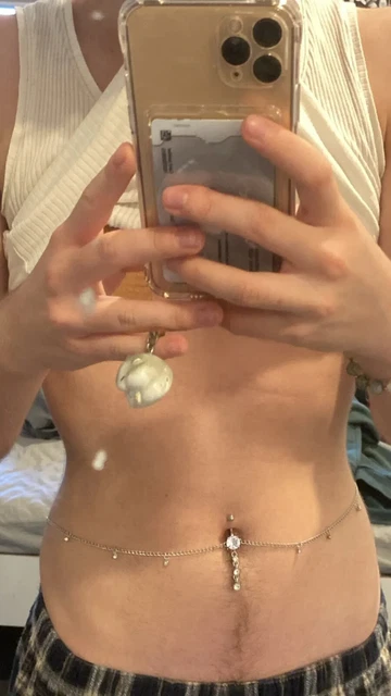 Dangle Belly Button Chain Navel Piercing Ring Body Jewelry Waist Chain Button