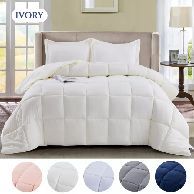 HIG 3 Piece Pre-Washed All Season Goose Down Alternative Comforter Duvet Insert