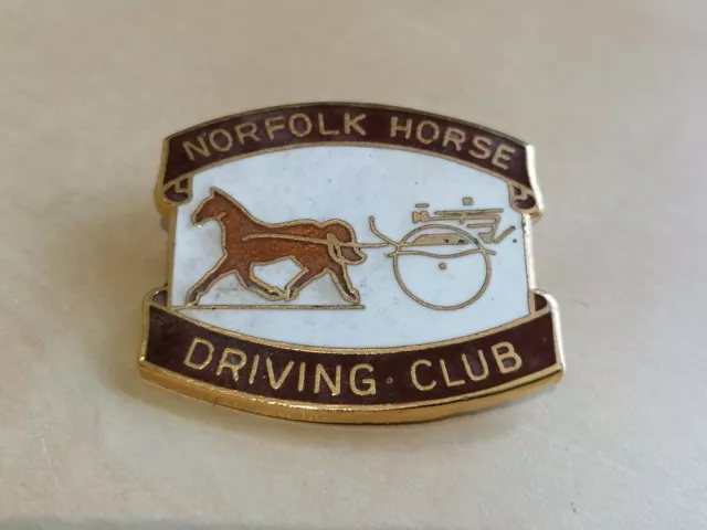 Vintage Norfolk Horse Driving Club Enamel Pin Badge - Equestrian