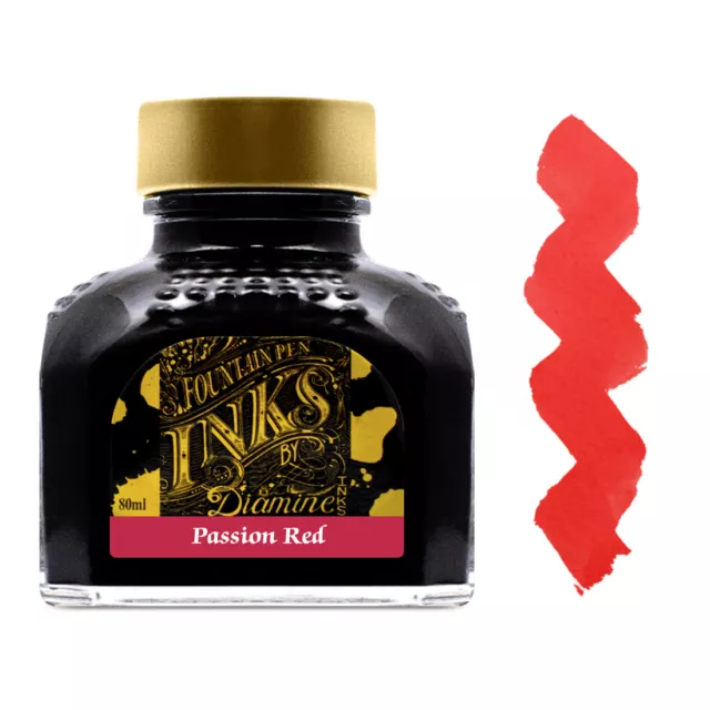 Diamine Ink Bottle 80ml - Passion Red - NEW