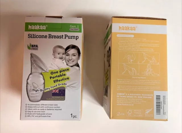 Haakaa Silicone Breastfeeding Manual Breast Pump Milk Pump Lot Of Two 4Oz 100Ml