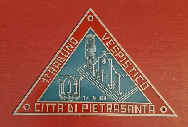 PLAQUE ÉMAIL VESPA CLUB D'ITALIA - 2e GIORNATA DELLA VESPA 06.05.1956 - MOTO PIAGGIO - ITALIE