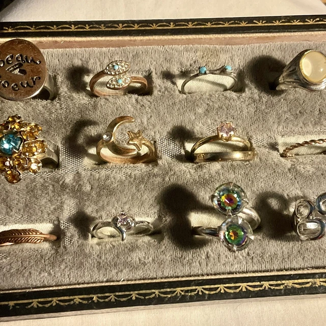 Vintage Modern & Now Rings Costume Jewelry Lot - Mix Of Sizes & Style #13 Count