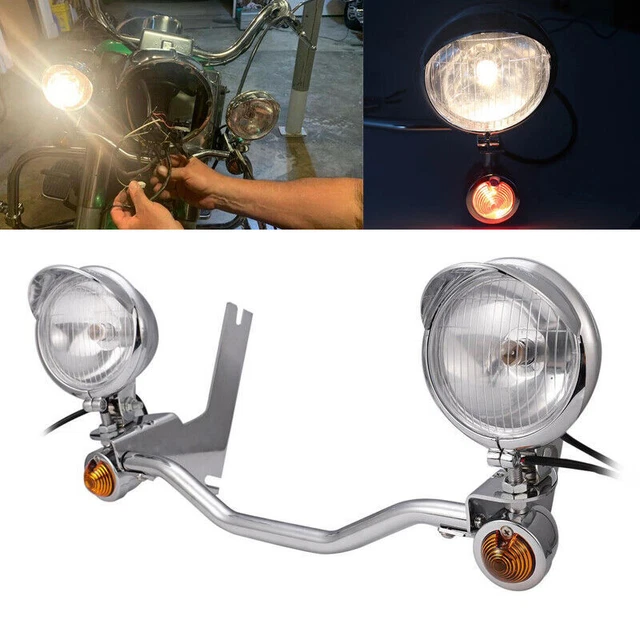 Spot Passing Light Lamp Turn Signal Bar Kit for 1994-13 Harley Touring Road King