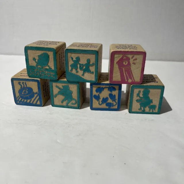 Uncle Goose Nursery Rhyme Favorite blocks Set Handmade USA wood Baby Room Decor