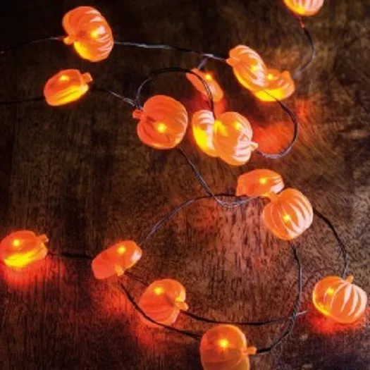 Primitive Country PUMPKINS String Wire Lights 20 Lights Timer Plastic  NEW