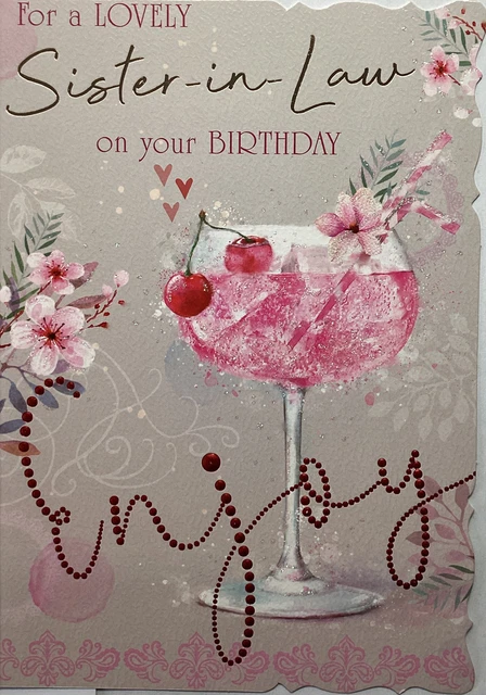 Geburtstagskarte „To A Lovely Sister-in-Law“ Mit Goldfolie & Glitzer – Stilvolles Design, UK-Designed