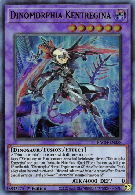 Dinomorphia Kentregina Yugioh Yu-Gi-Oh Ultra Rare 1st Edition BACH-EN038 MINT!