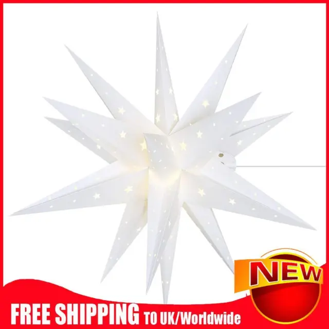 Star Lantern Hollow Out Christmas Ornament Lantern Tree Topper (White)