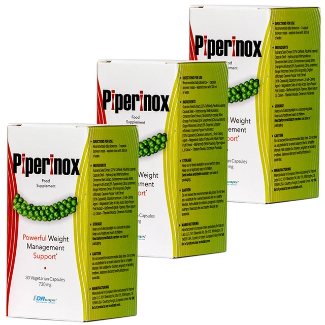 3x PIPERINOX Original 30 Kaps beste Diät Fettverbrennung abnehmen Appetitzügler