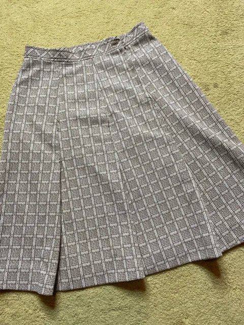 Vintage 60s Jantzen USA Polyester Midi Tennis A-Line Pleated Secretary Skirt M