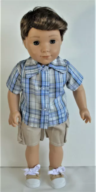 Shirt Short Pants for 18 in American Girl Logan Boy Doll Clothes Accessories