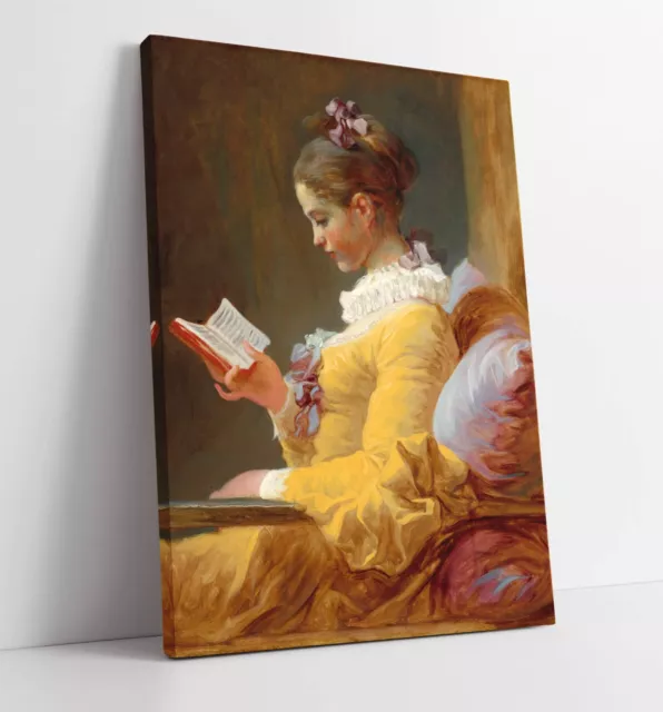 A Young Girl Reading By Jean-Honoré Fragonard -Deep Framed Canvas Wall Art Print