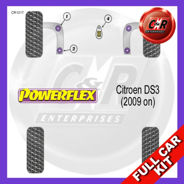 Powerflex Complet Bush Kit Pour Citroen Ds3 (2009 On )