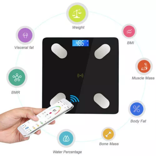 180KG Bathroom Scales Weight Digital Bluetooth Smart Body Fat BMI Scales NEW