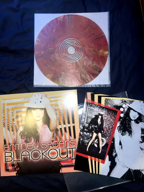 Britney Spears BLACKOUT  U/O Clear Vinyl with black/yellow and red Splatter