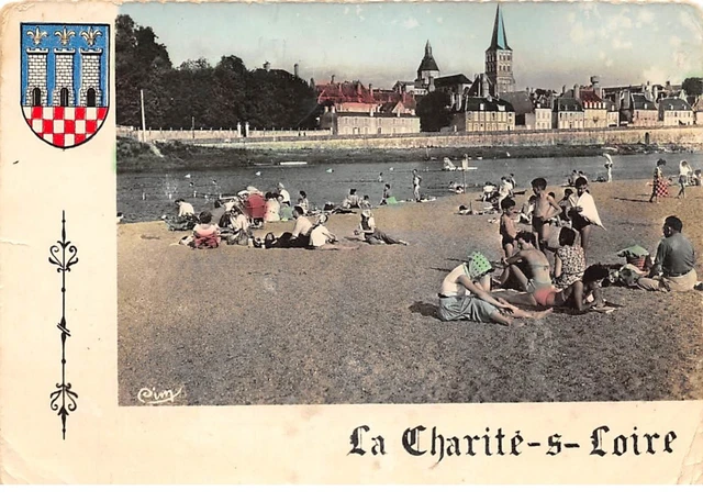 58 .n° 204714.la charité sur loire.en l'etat.la plage. cpsm - 15 x 10.5 cm.