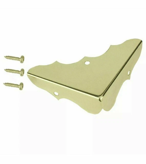Everbilt 5/8 pulgadas x 1-3/4 pulgadas Esquinas decorativas de latón brillante 1000 020 949