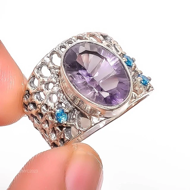 Iolite Purple Ring Size 7.5 925 Solid Sterling Silver Jewelry