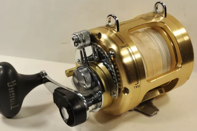 SHIMANO Tiagra 16 TI16 2-Speed Lever Drag Reel + 80# Hollow Braid-Made in Japan