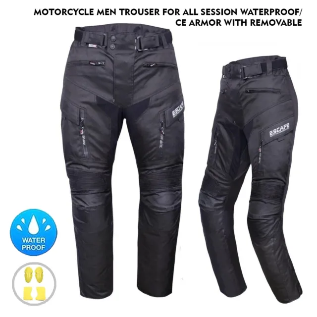 Mens Motorcycle CE Armor Pants Textile Motorbike Riding Trousers Cordur Overpant