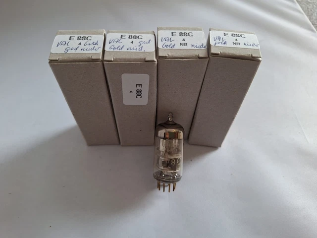 4x Valvo E88C Tubo Objeto de Colección Tubos de Electrones Sammlerröhre Probado