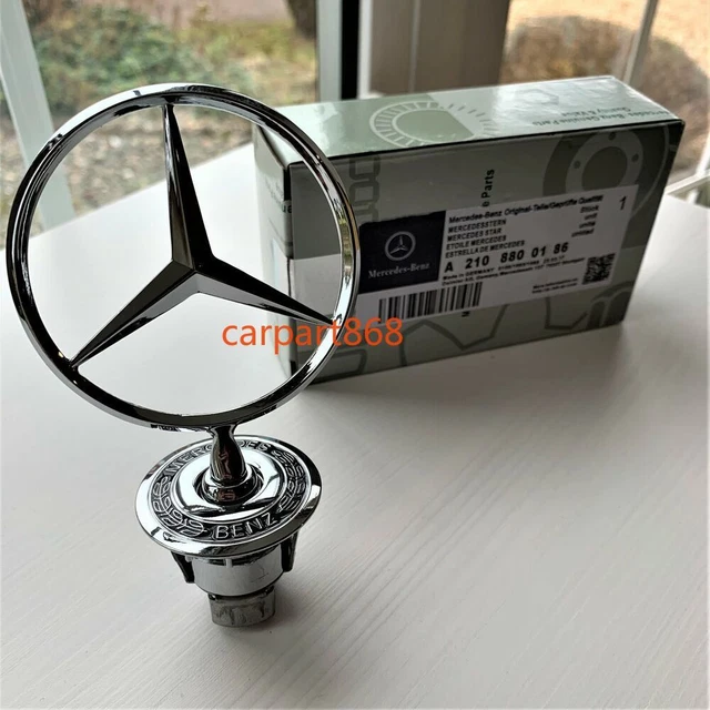 Mercedes Benz Chrome Bonnet Star Emblem Badge - 44mm - Fits C, E, S, CLK Class